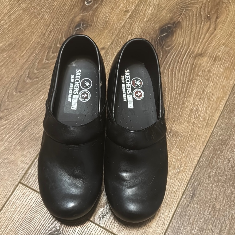 Skechers work non slip black shoes 7